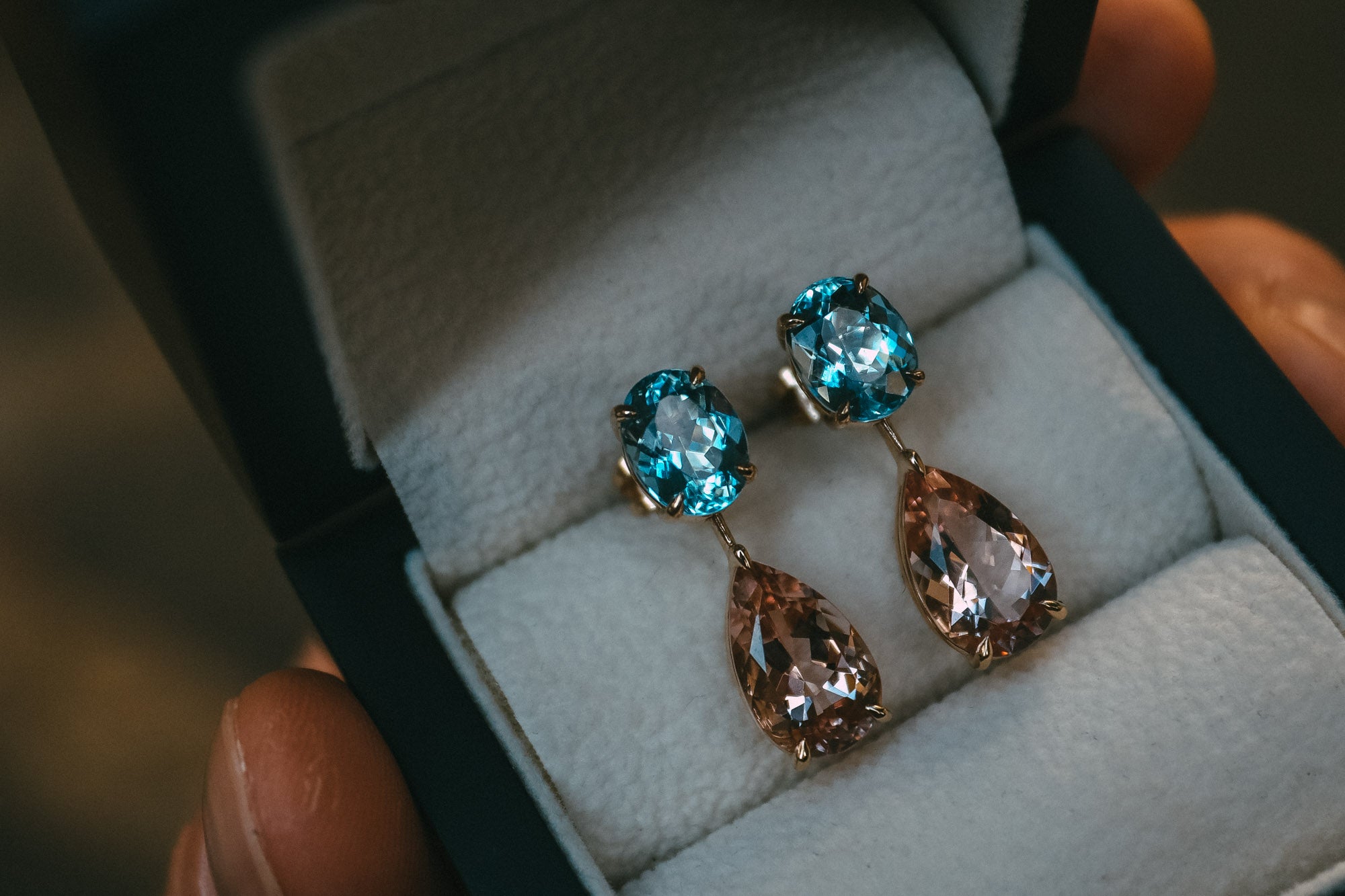 Morganite and aquamarine top