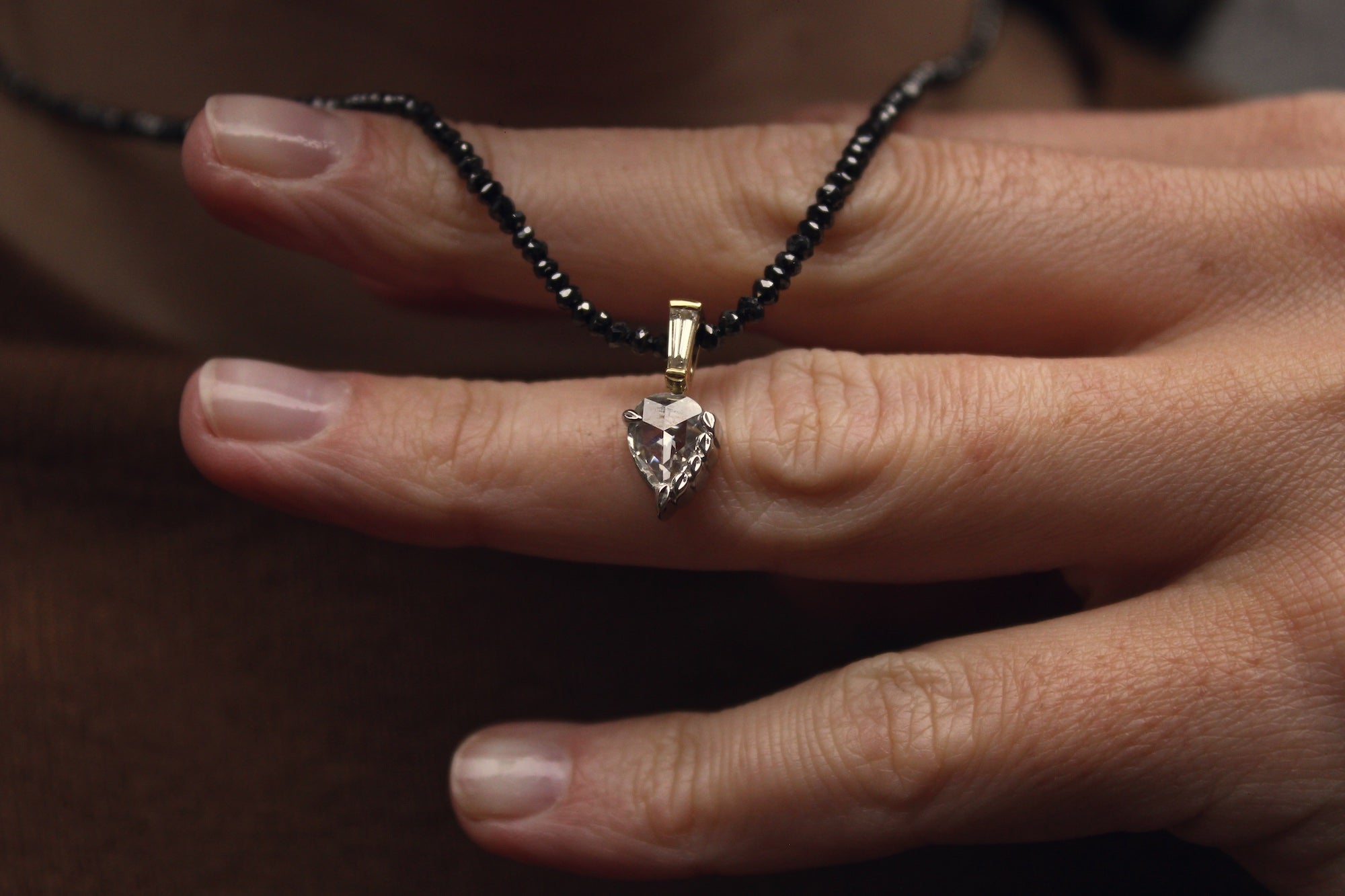 Rose cut outlet diamond pendant