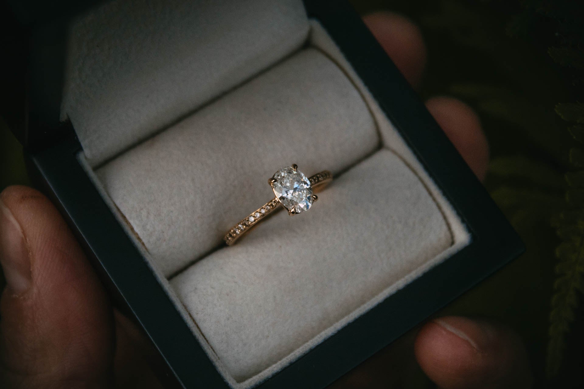Oval champagne diamond engagement ring sale