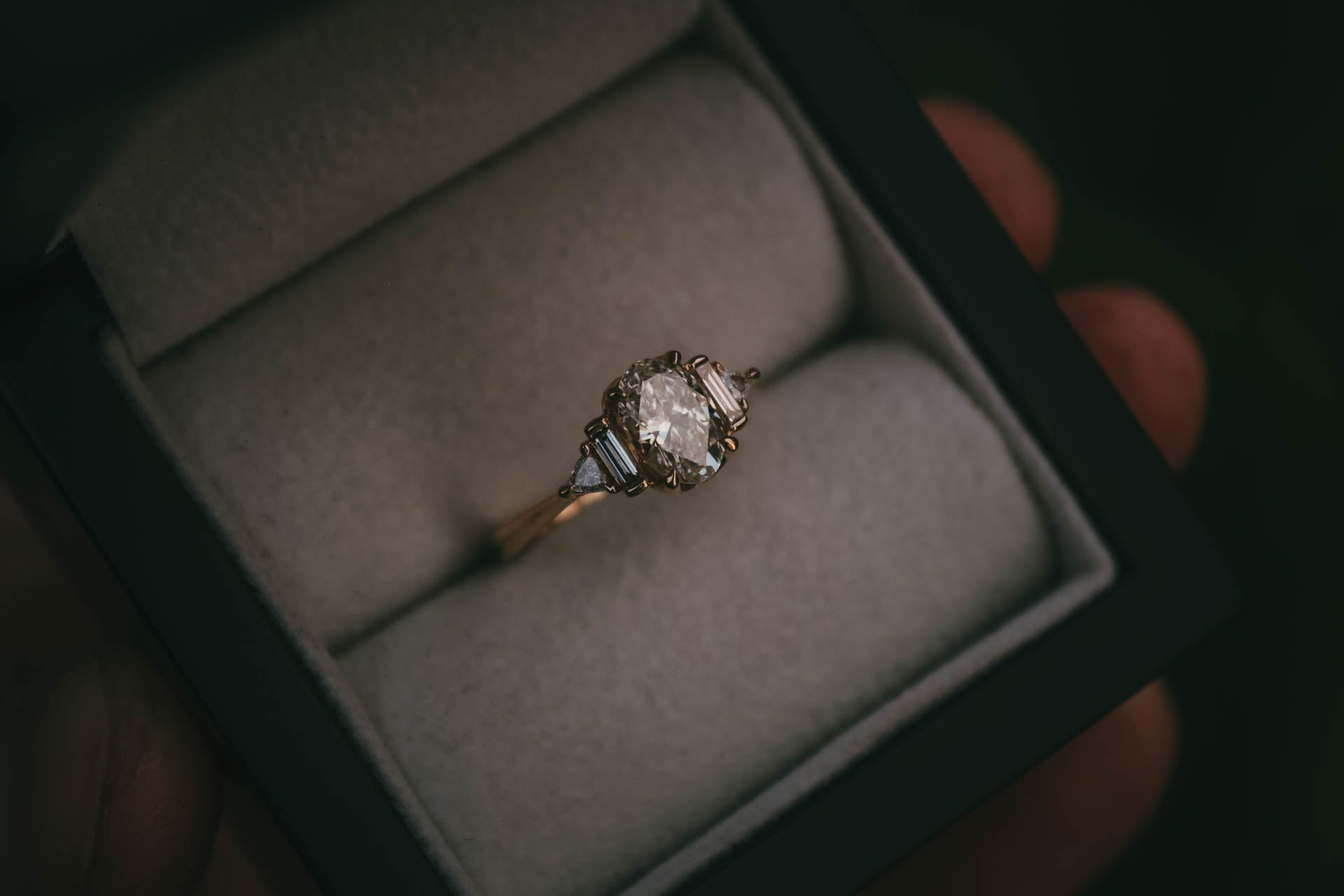 Bespoke warm white diamond engagement ring