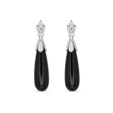 Snowdrop Natural Black Onyx Earrings