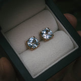 Aurora Natural Blue Topaz Stud Earrings