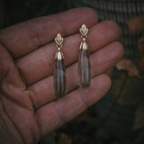 Snowdrop Green Amethyst Drop Earrings