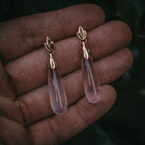 Snowdrop Rose Quartz Drop Earrings