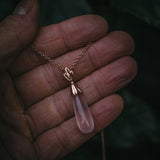 Moira Patience Fine Jewellery Snowdrop Rose Quartz Drop Pendant