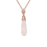 Moira Patience Fine Jewellery Snowdrop Rose Quartz Drop Pendant
