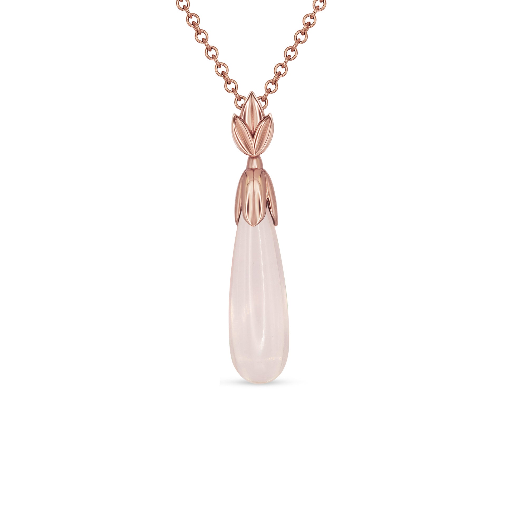 Moira Patience Fine Jewellery Snowdrop Rose Quartz Drop Pendant
