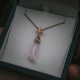Moira Patience Fine Jewellery Snowdrop Rose Quartz Drop Pendant