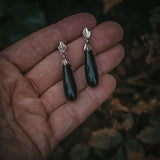 Snowdrop Natural Black Onyx Earrings
