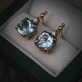 Moira Patience Fine Jewellery Aquamarine and Diamond Drop Earrings