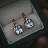 Moira Patience Fine Jewellery Aquamarine and Diamond Drop Earrings