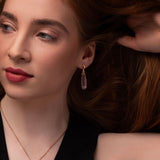 Snowdrop Rose Quartz Drop Earrings