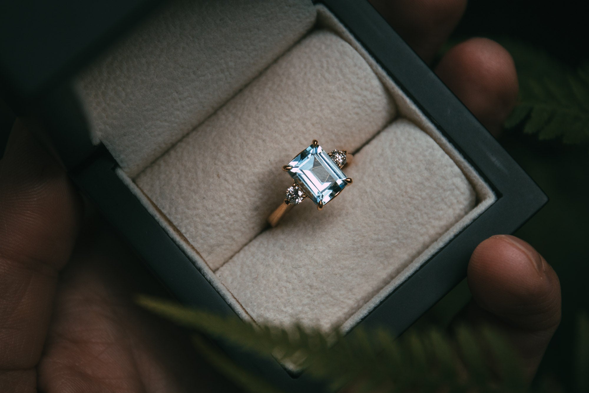 Moira Patience Fine Jewellery Bespoke Aquamarine Diamond Engagement Ring