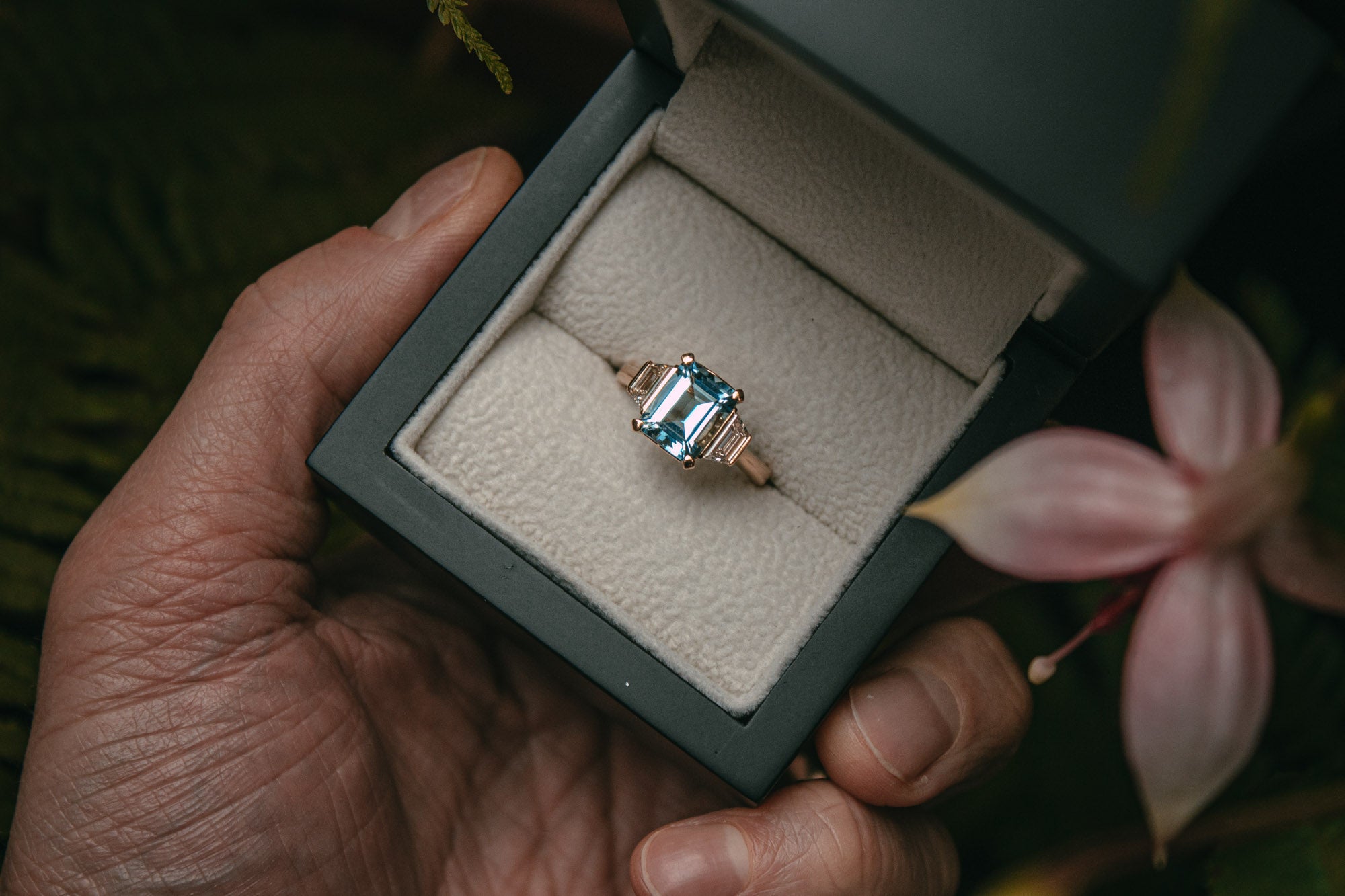 Bespoke Aquamarine and Diamond Ring