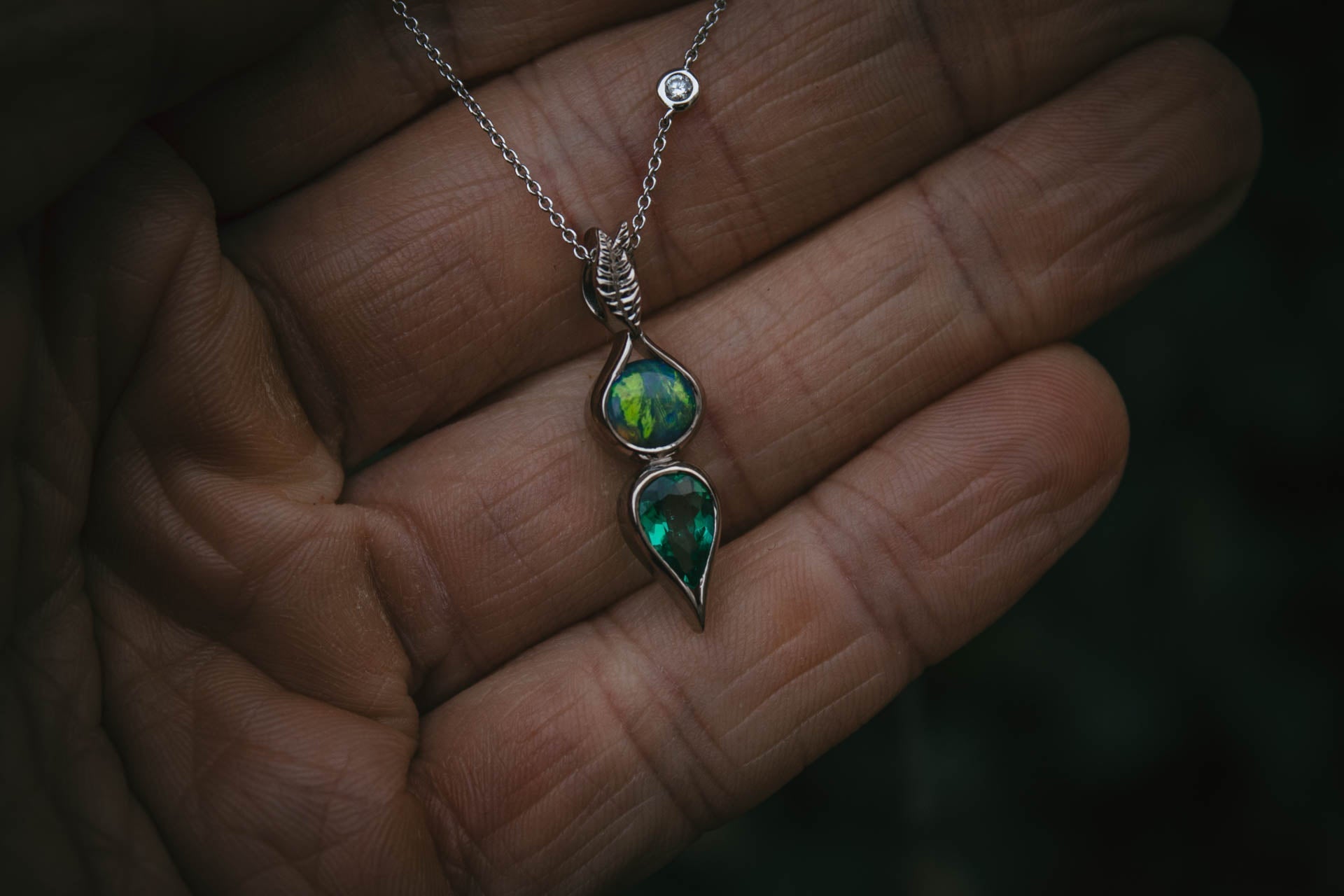 Opal & Emerald Pendant