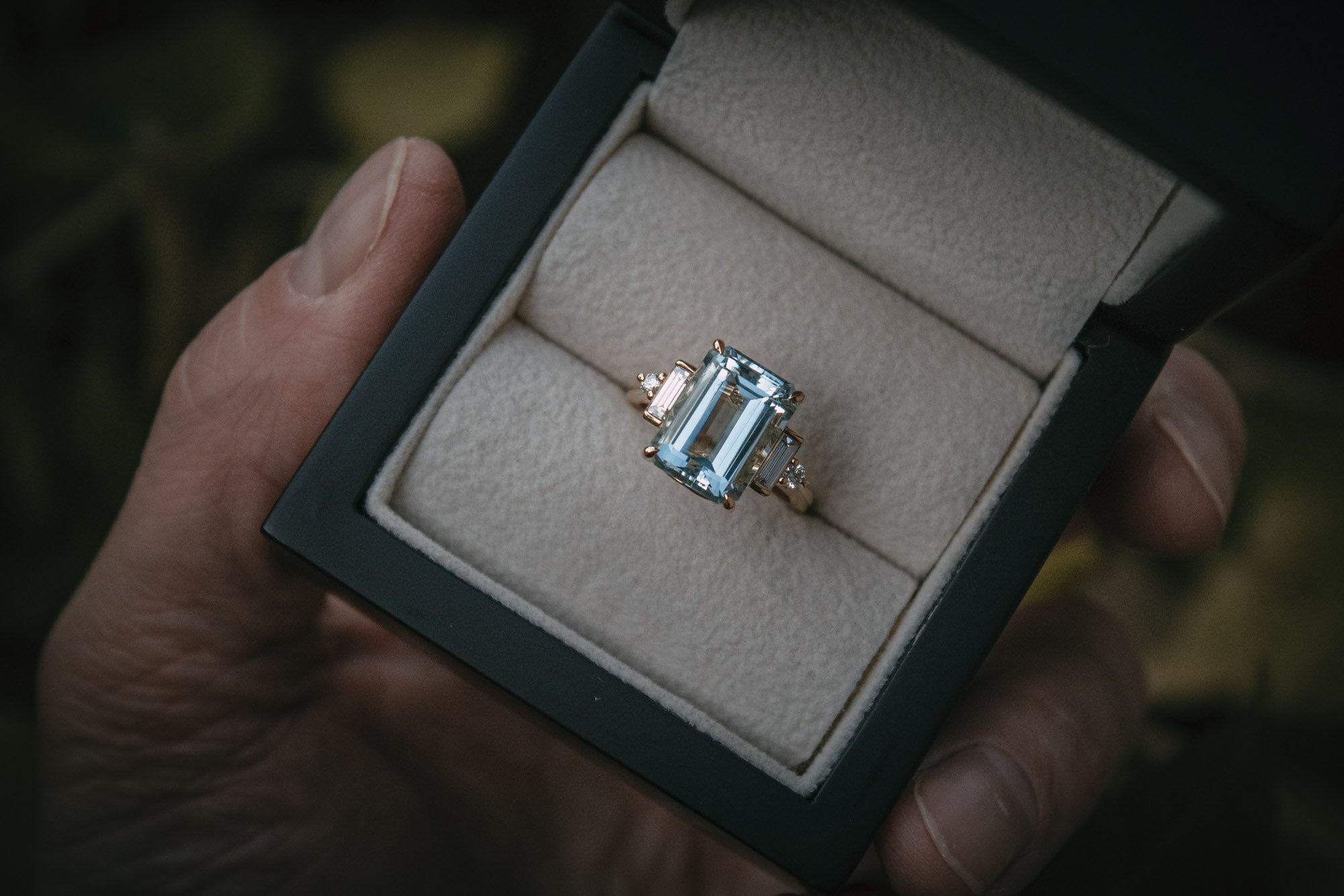 Bespoke Aquamarine and Diamond Ring