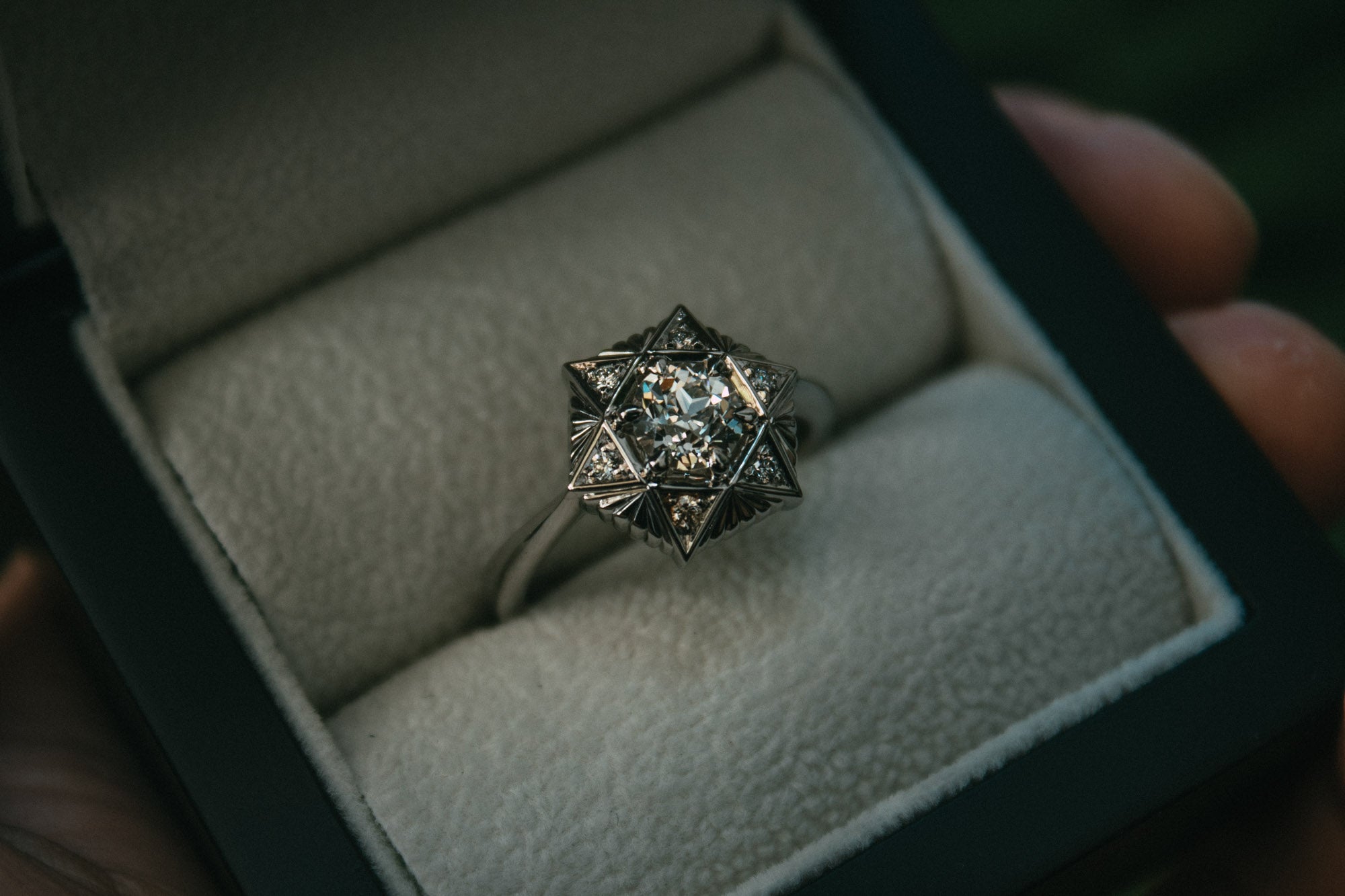 Moira Patience Fine Jewellery Bespoke Art Deco Star Diamond Ring