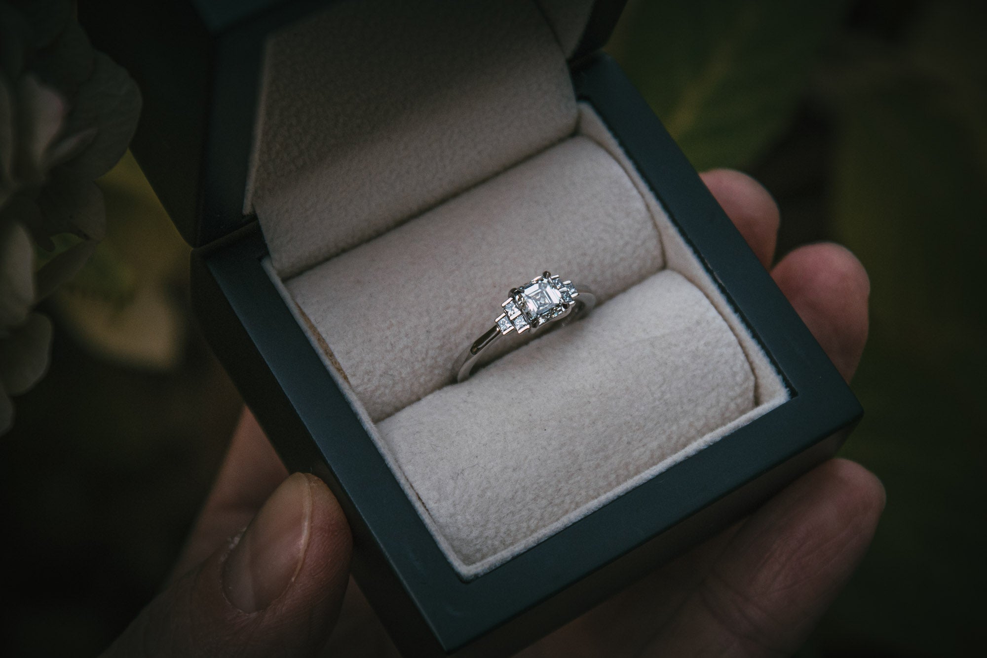 Bespoke Asscher Cut Diamond Engagement Ring