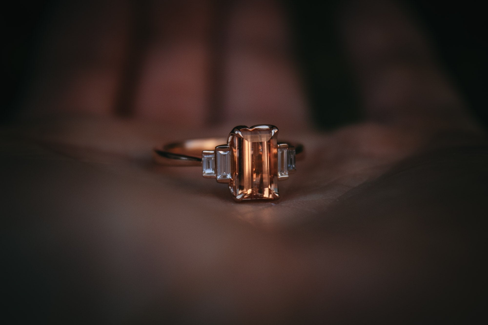 Moira Patience Bespoke Bronze Topaz and Diamond Ring