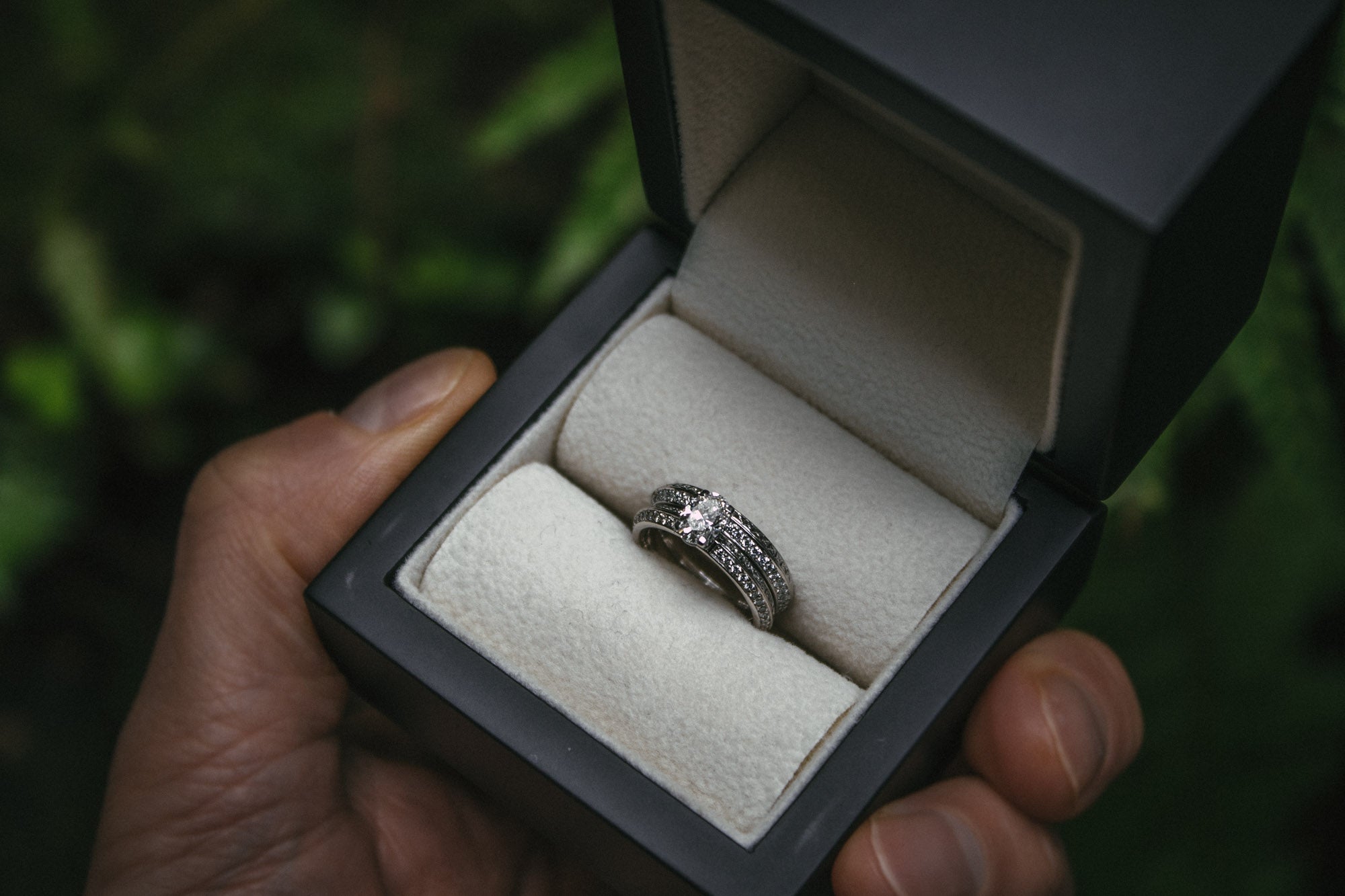 Bespoke Canadian Diamond Platinum Engagement Ring and Wedding Ring