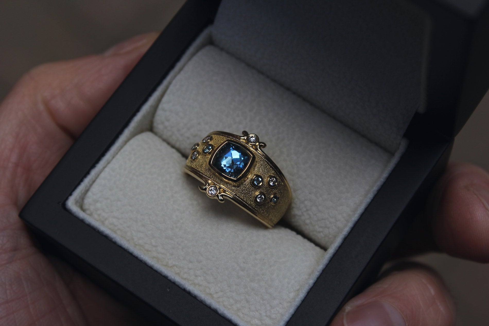 Aquamarine & Diamond Cocktail Ring