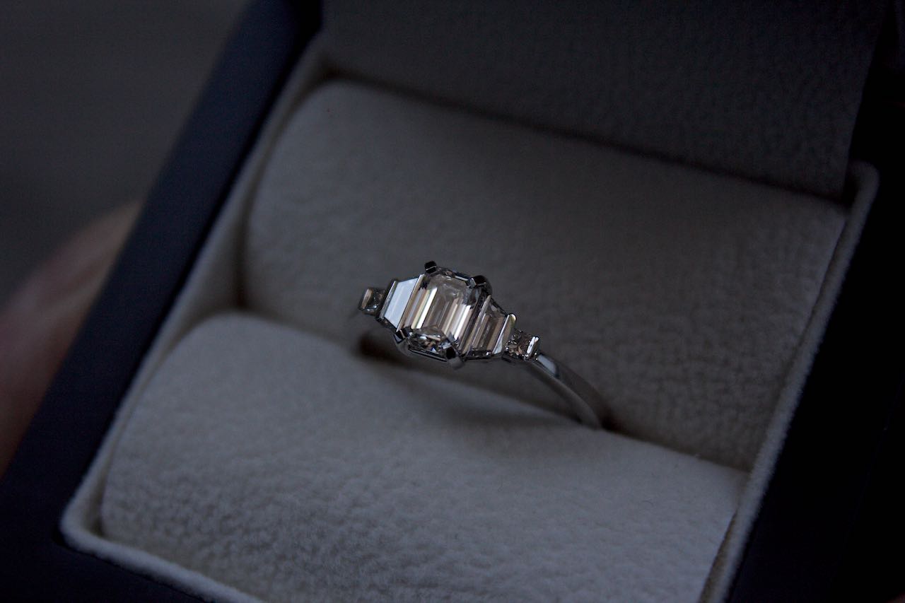 Moira Patience Fine Jewellery Bespoke Commission Art Deco Diamond Engagement Ring Edinburgh