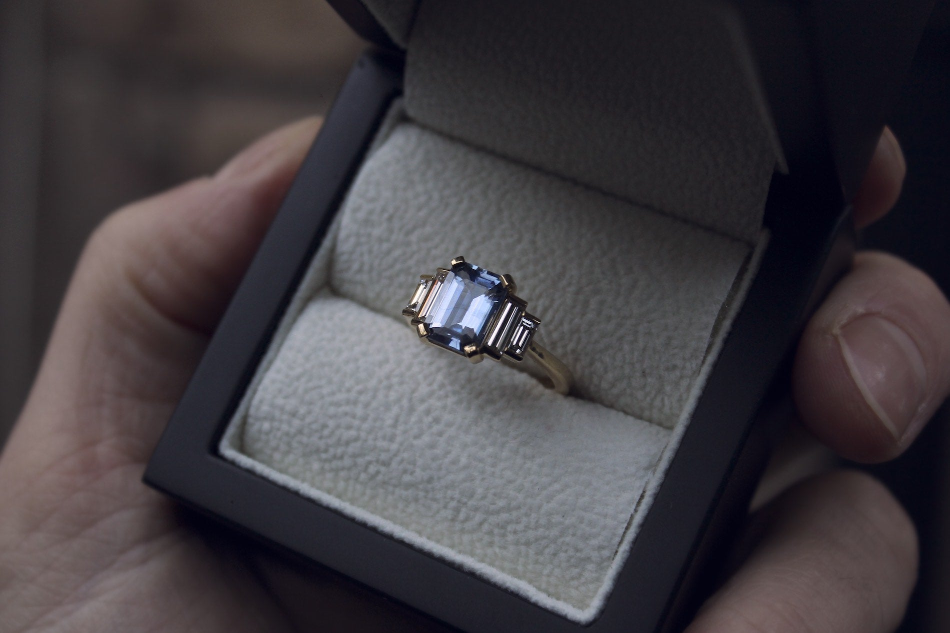 Ceylon Sapphire & Diamond Engagement Ring