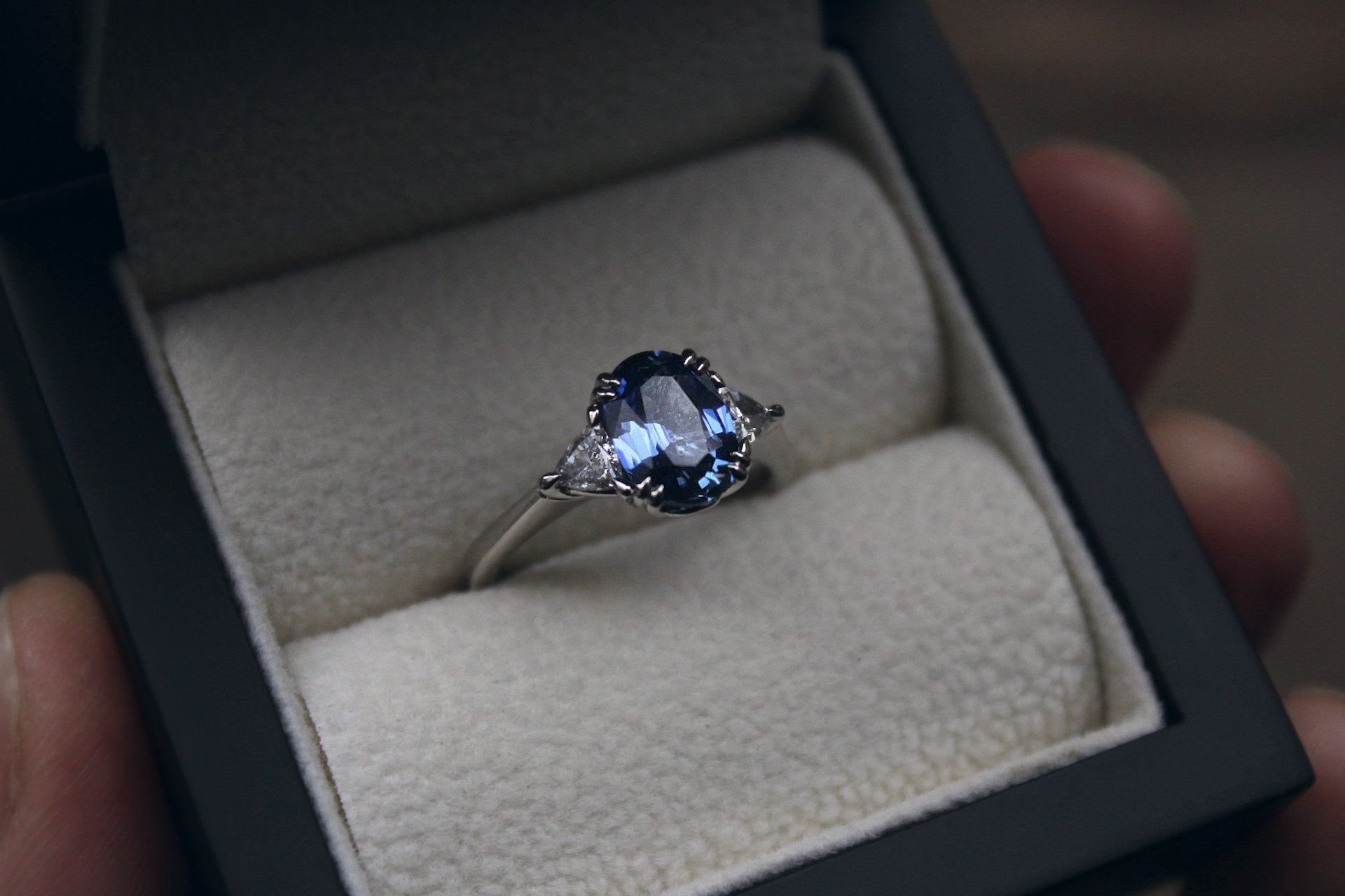 Ceylon Sapphire & Diamond Engagement Ring