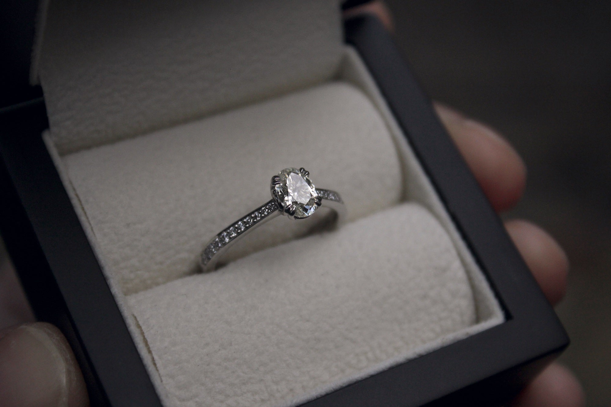 Moira Patience Fine Jewellery Bespoke Commission Oval Diamond Engagement Ring in Edinburgh