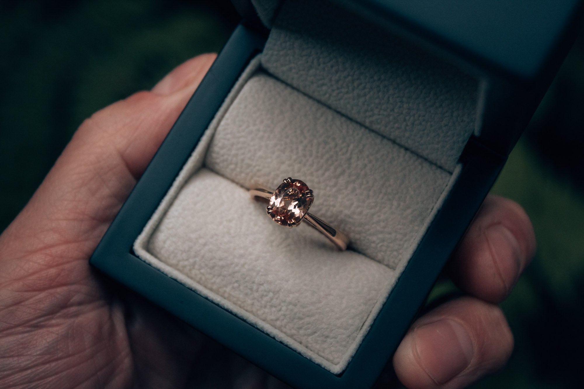 Bespoke Peach Garnet Ring