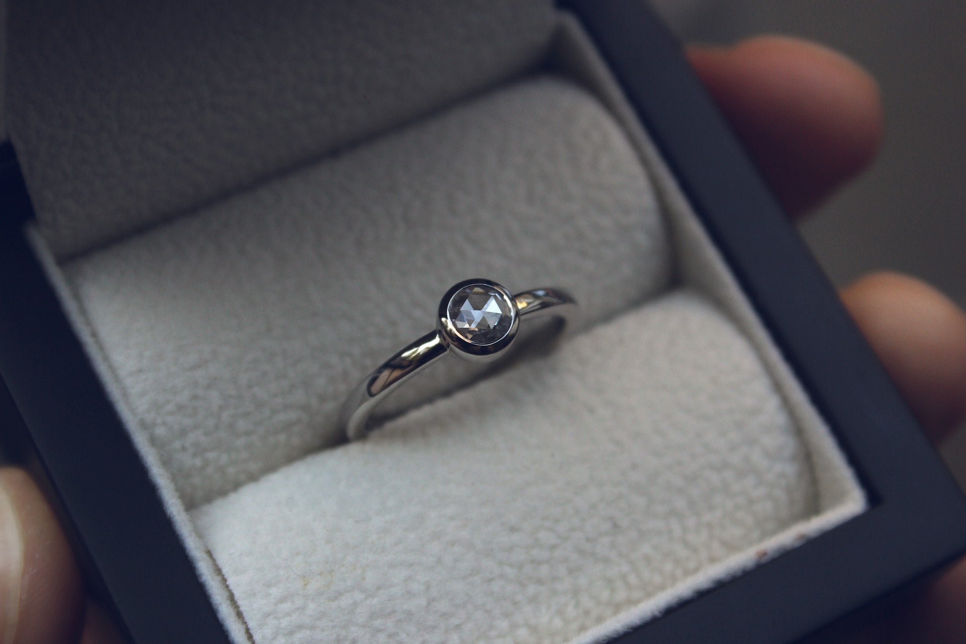 Rose Cut Diamond Engagement Ring