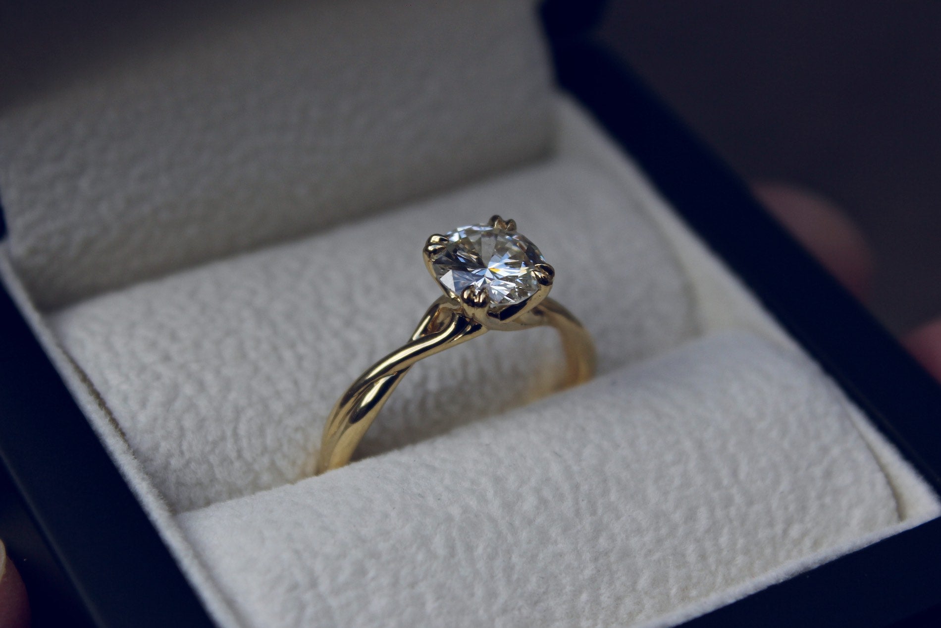 Twisted Diamond Engagement Ring