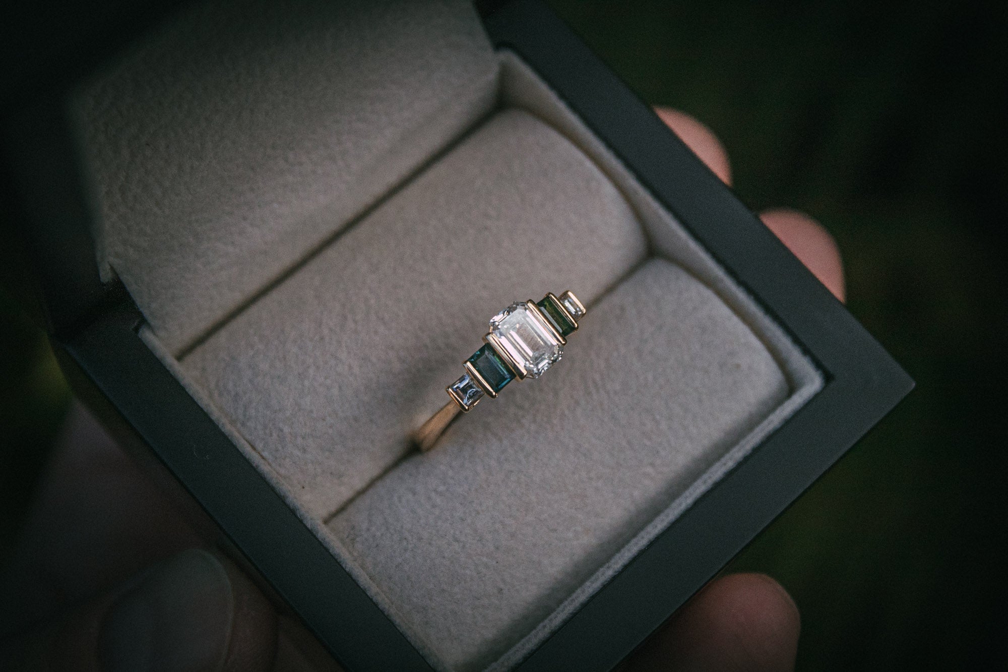 Bespoke Diamond and Tourmaline Engagement Ring