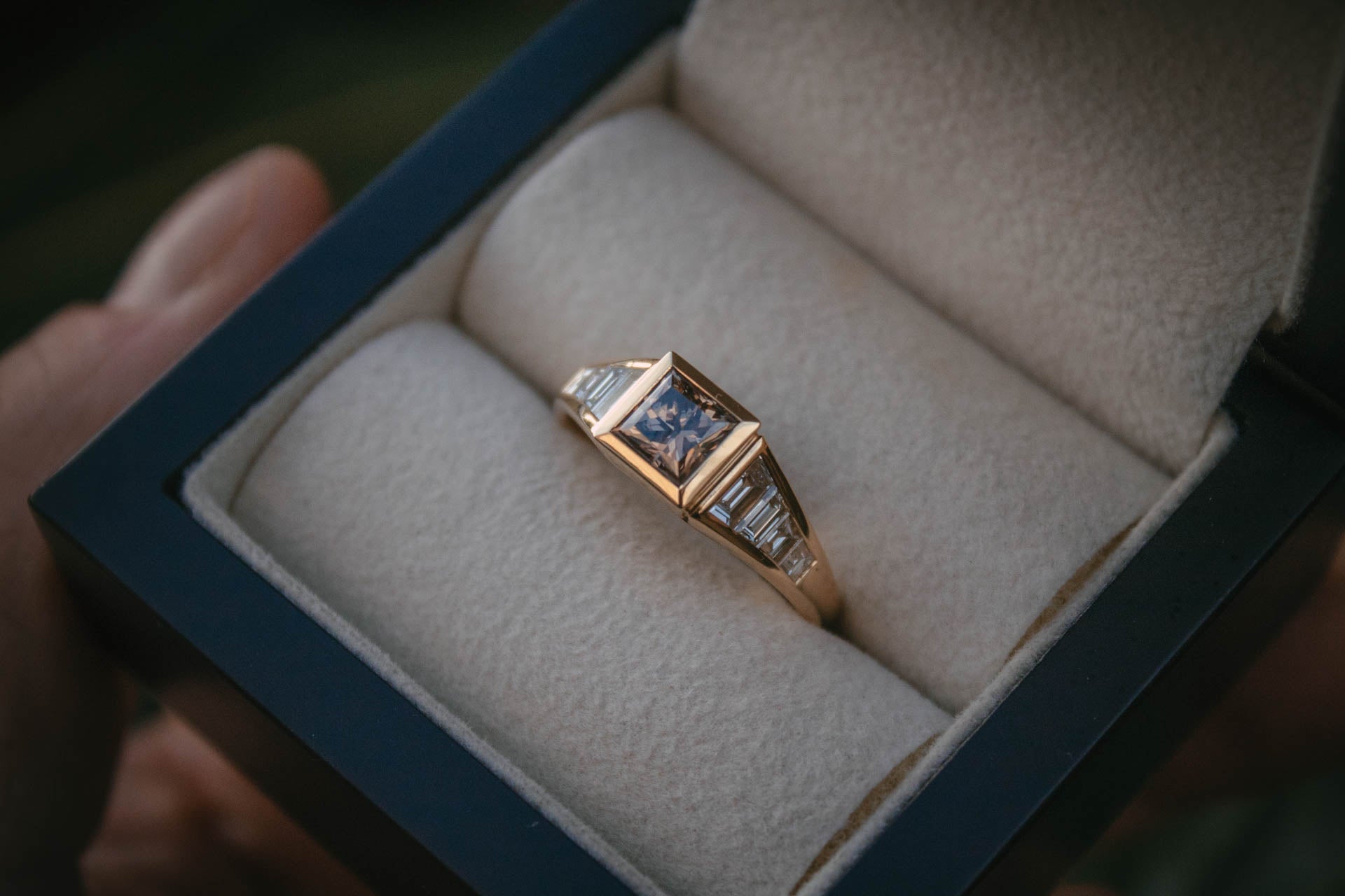 Moira Patience Bespoke Fancy brown Congac diamond statement ring