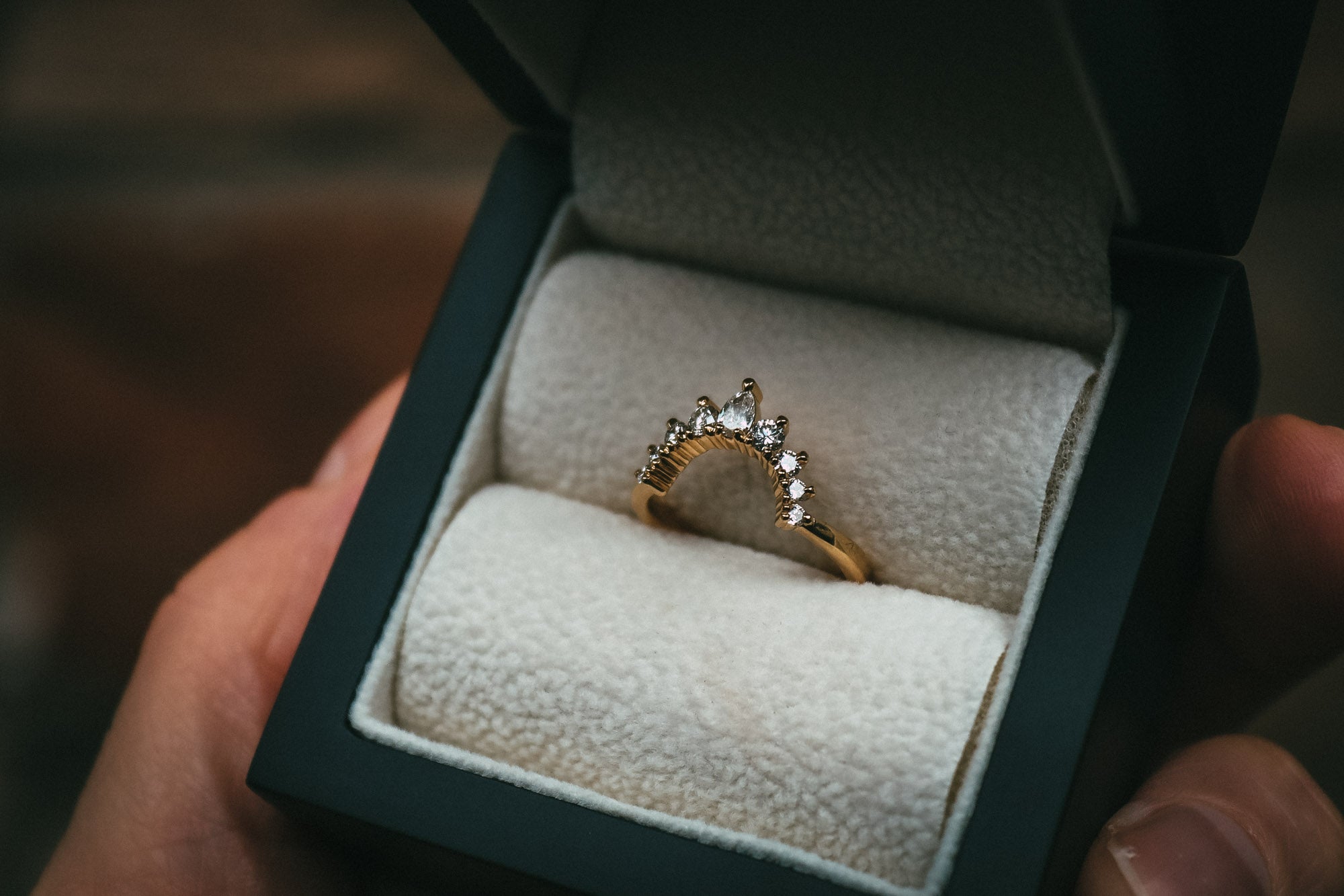 Bespoke fitted diamond wedding ring
