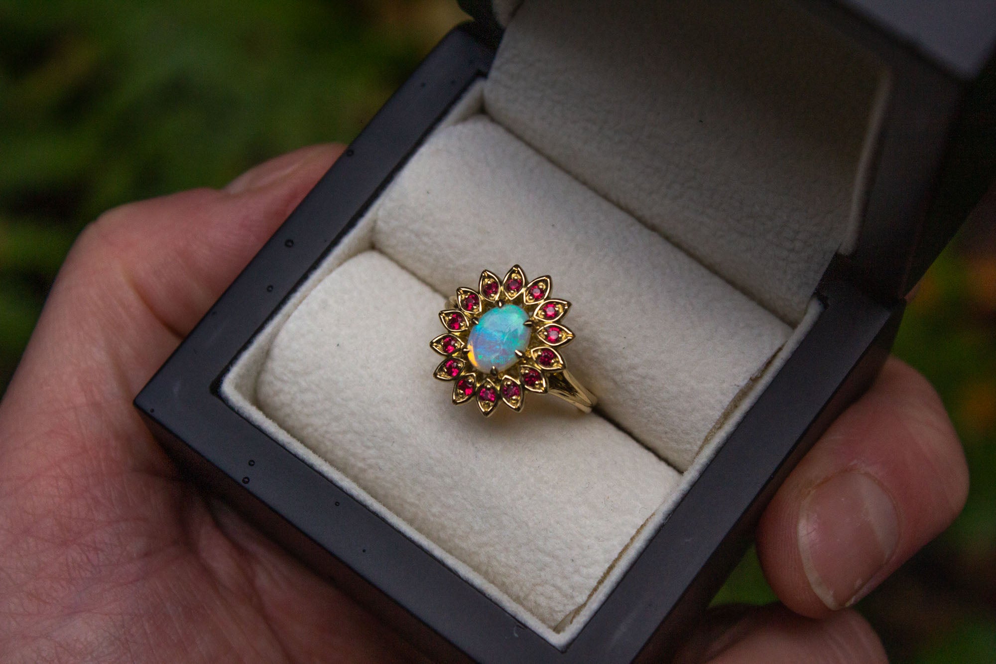 Bespoke Opal and Spinel cocktail ring
