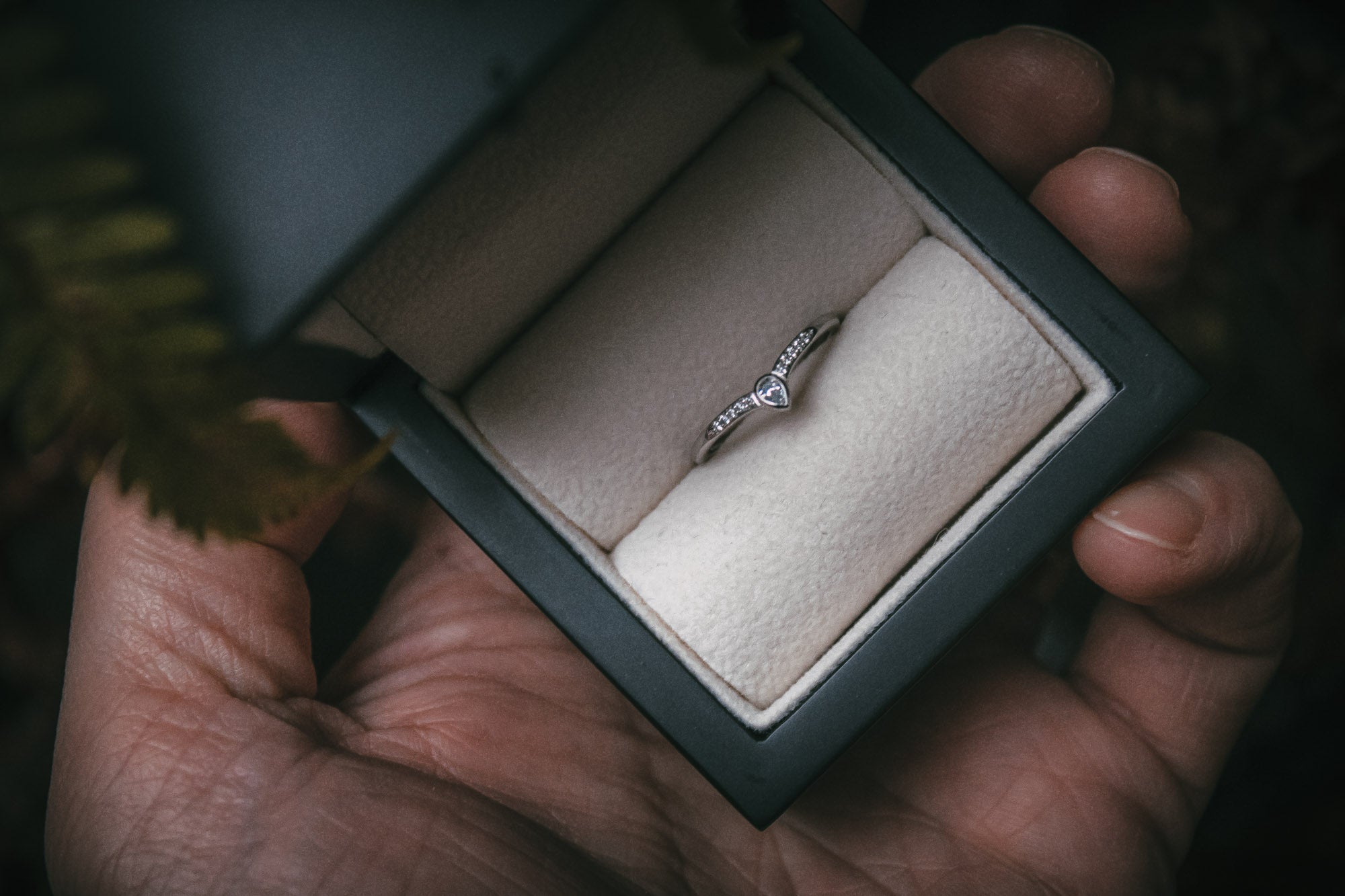 Moira Patience bespoke pear shaped diamond fitted wedding ring