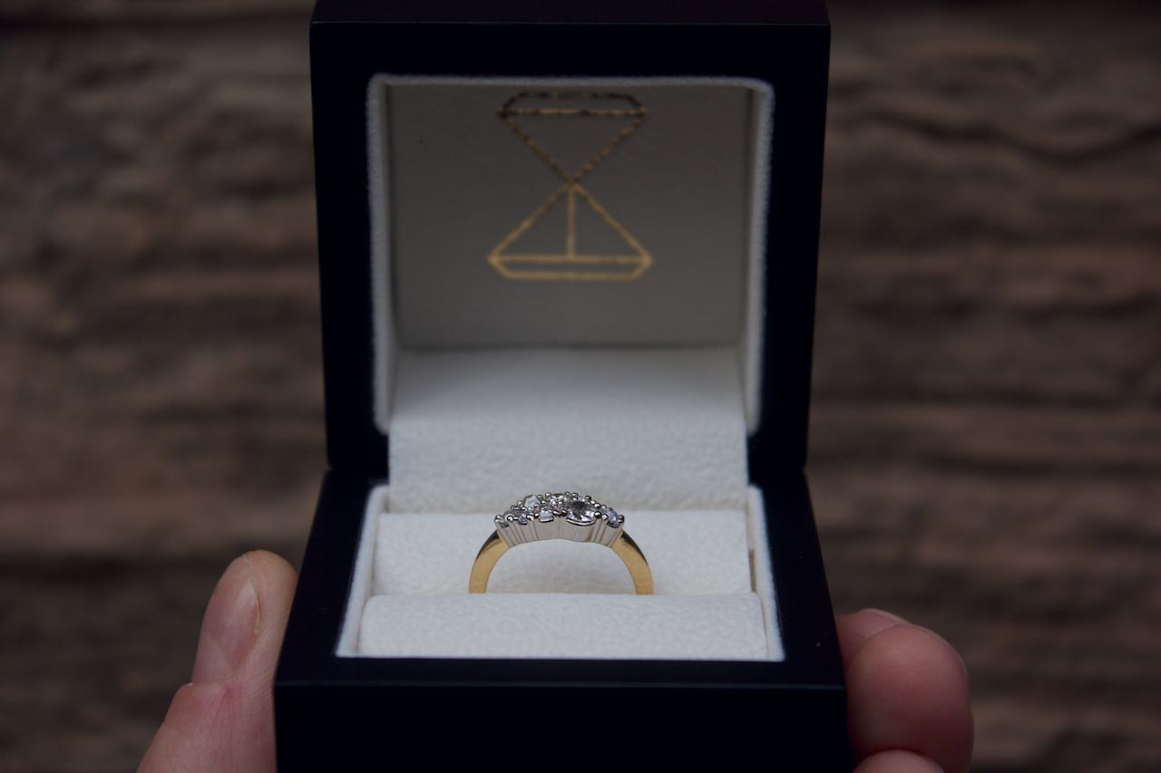 Moira Patience Fine Jewellery Bespoke Remodelled Diamond Cluster Ring in Edinburgh