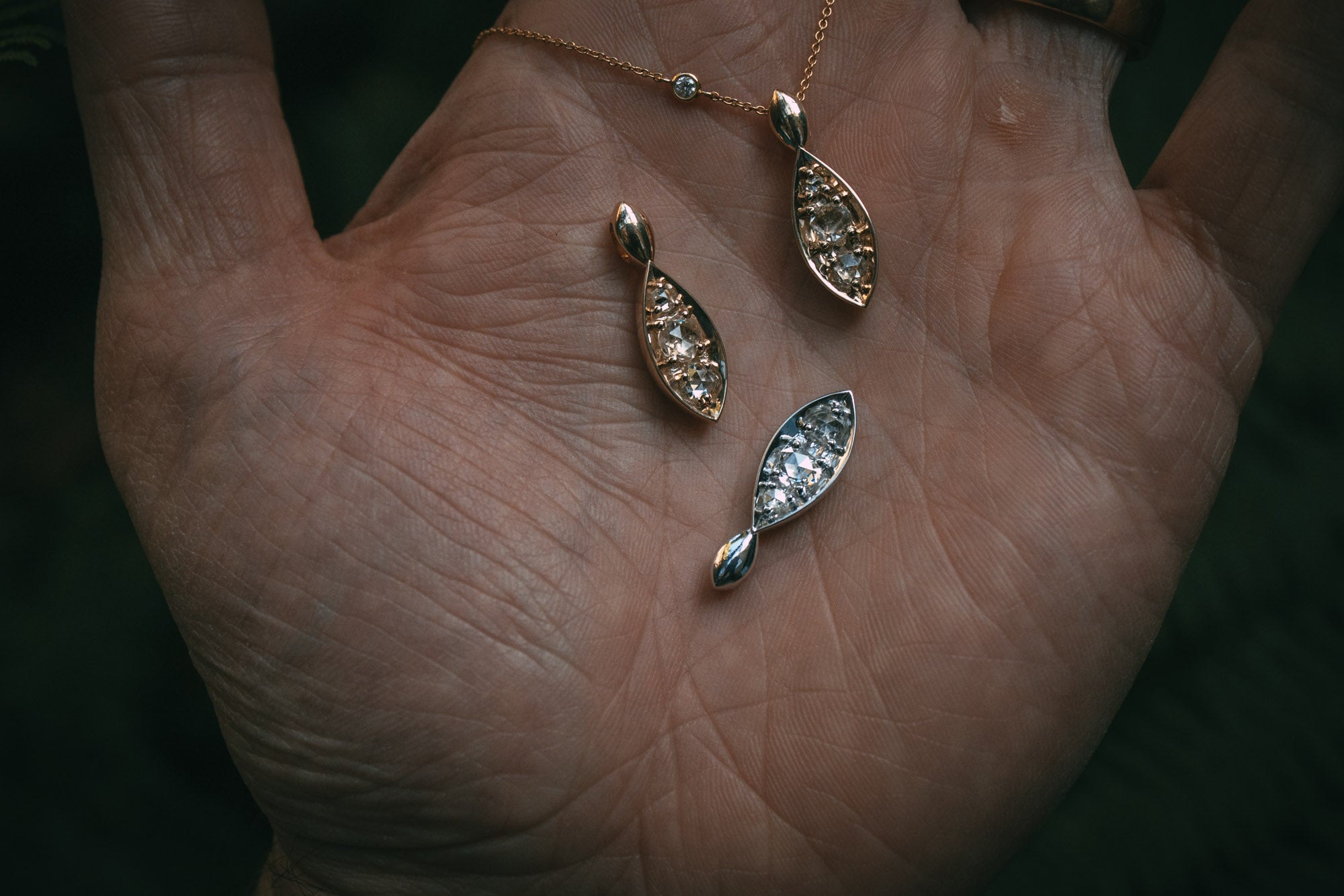 Moira Patience Fine Jewellery Bespoke Remodelled Diamond Pendants