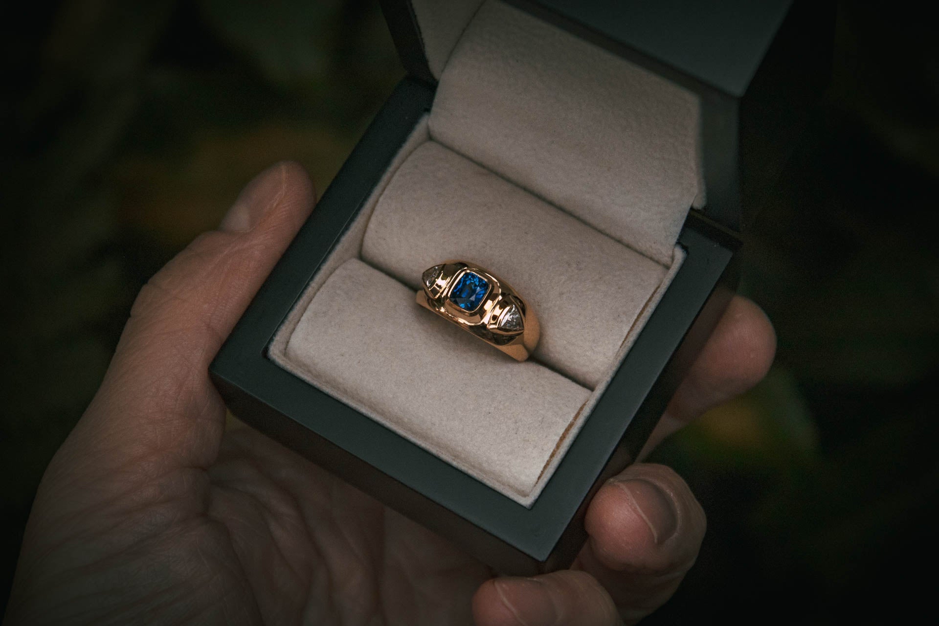Moira Patience Fine Jewellery Bespoke Sapphire and  Diamond Engagement Ring Edinburgh