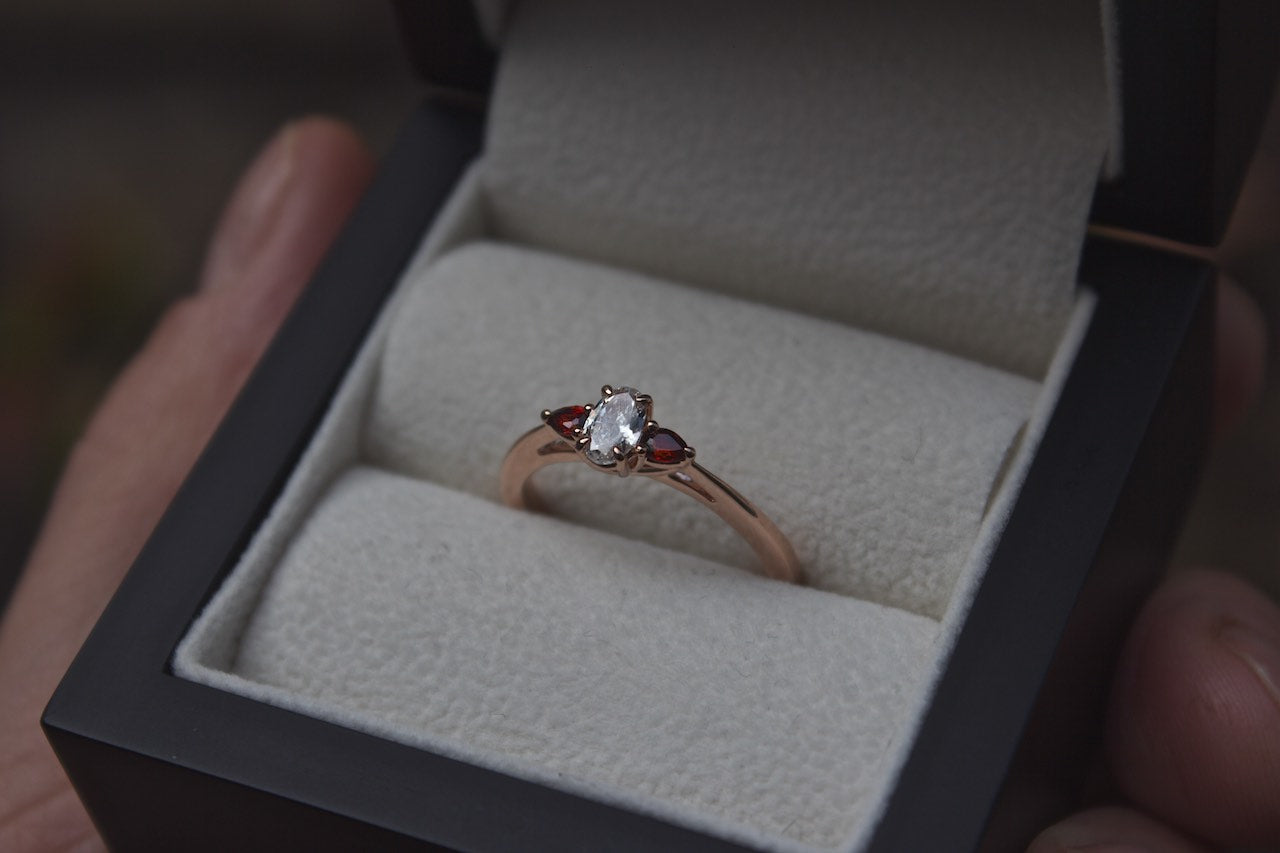 Moira Patience Fine Jewellery Garnet and Diamond Engagement Ring Edinburgh