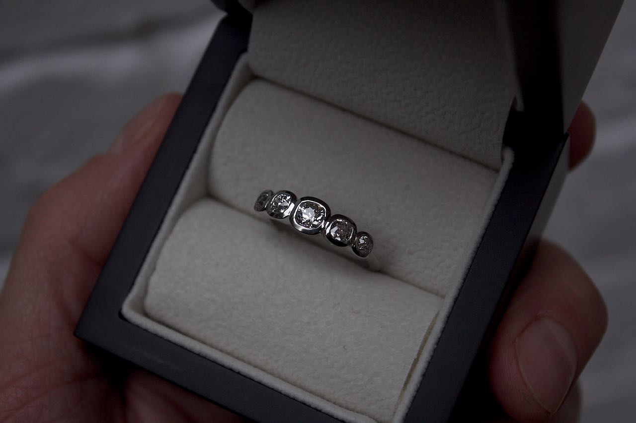 Moira Patience Fine Jewellery Bespoke Remodelled Diamond Cluster Ring in Edinburgh