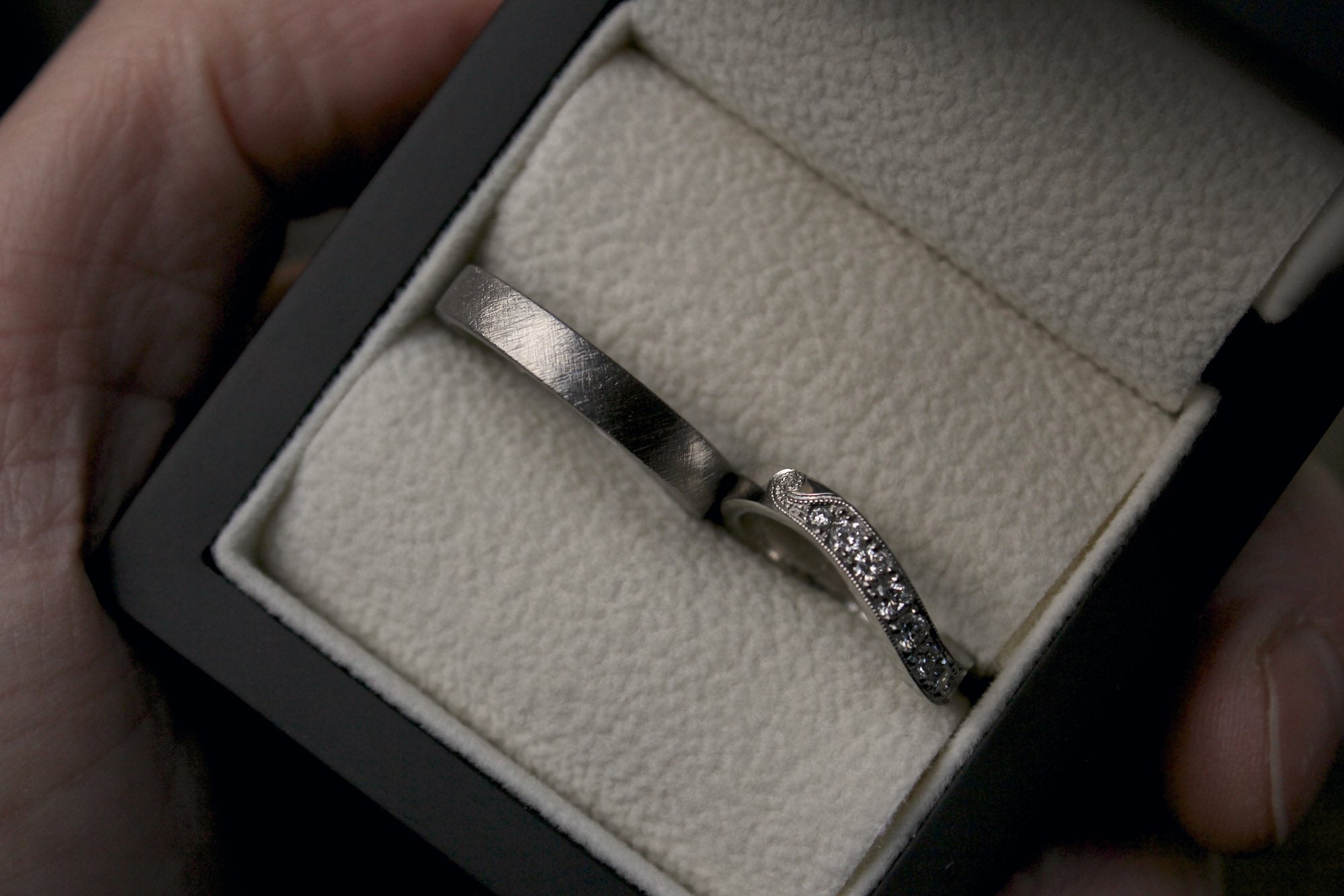 Bespoke Engraved Platinum Wedding Rings