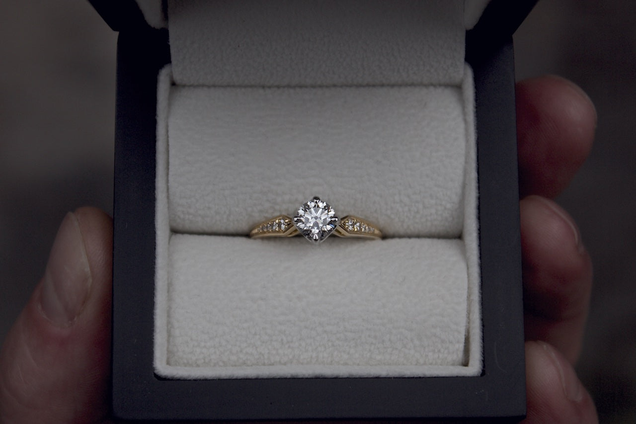 Patience Jewellery Bespoke Commission Vintage Gold Damond Engagement Ring