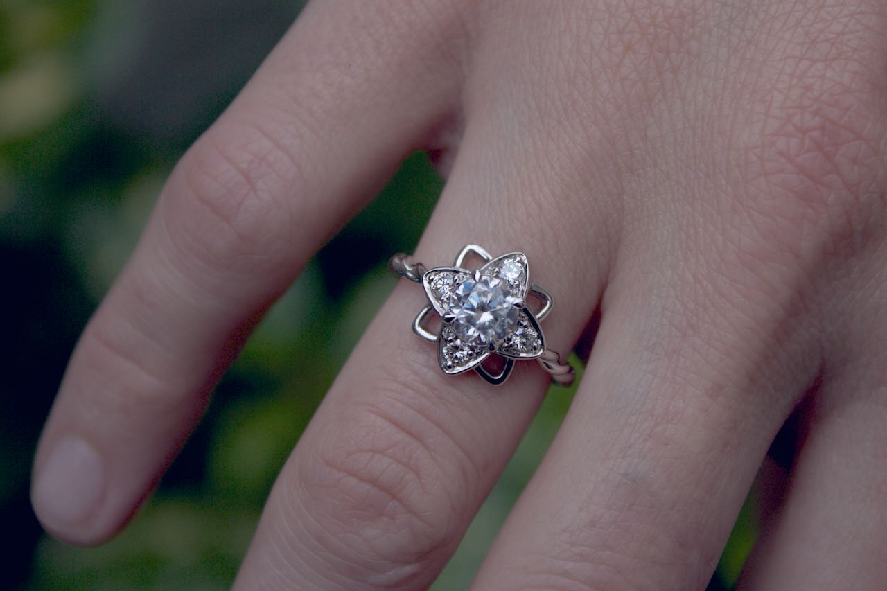 Patience Jewellery Bespoke Diamond Flower Ring