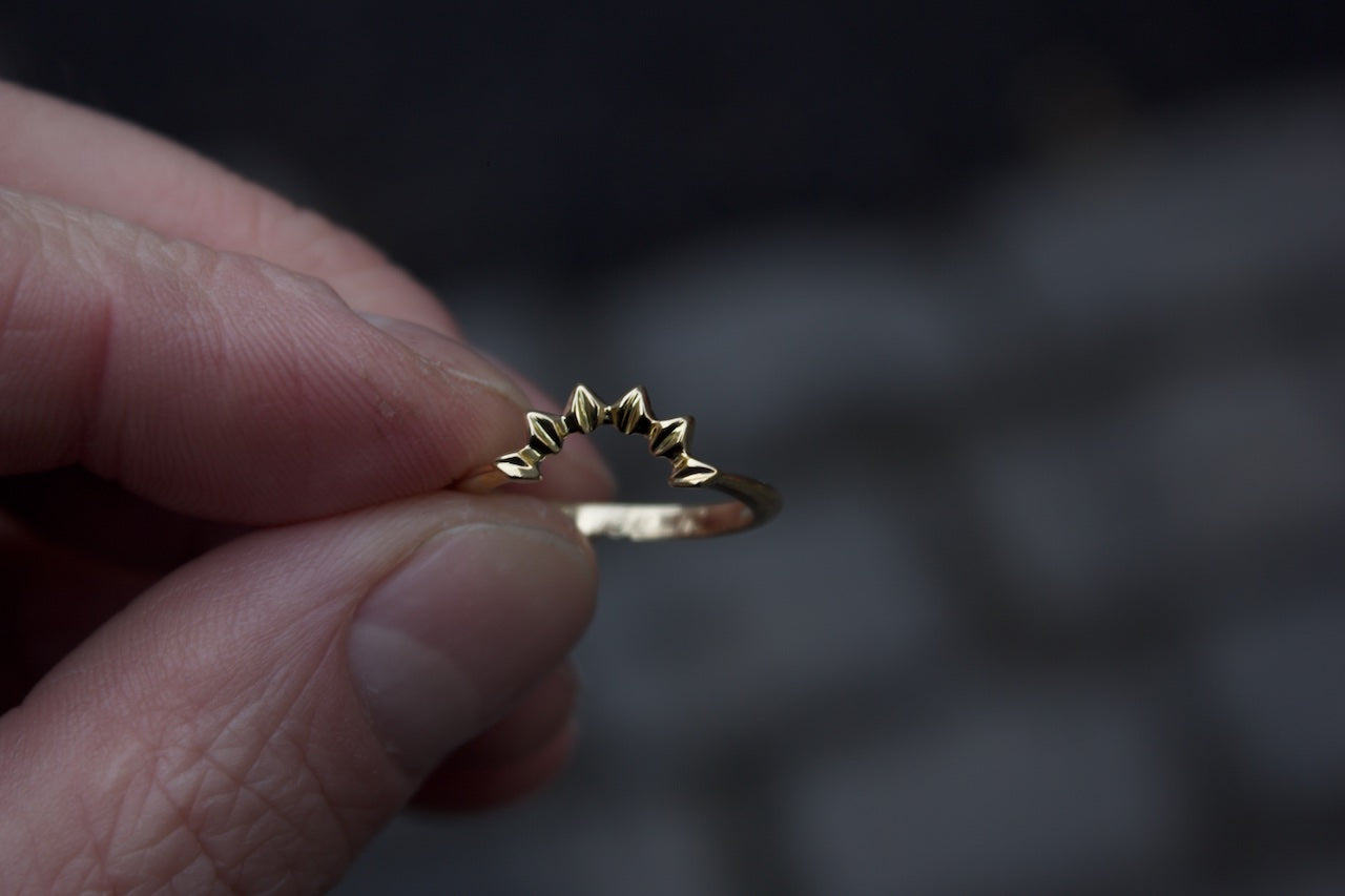 Patience Jewellery Bespoke Floral Wedding Band Ruby and Diamond Ring