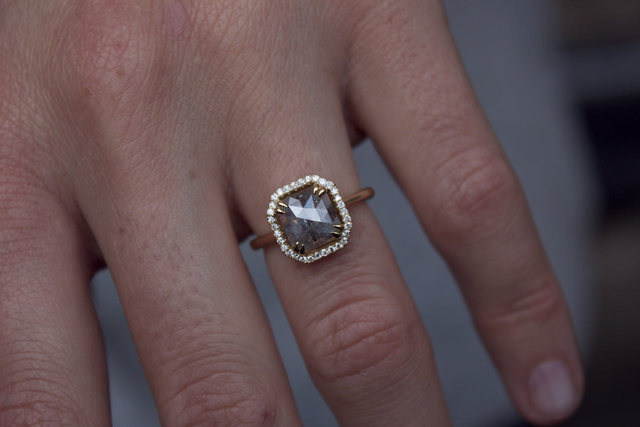 Patience Jewellery Bespoke Salt and Pepper Diamond Ring Edinburgh