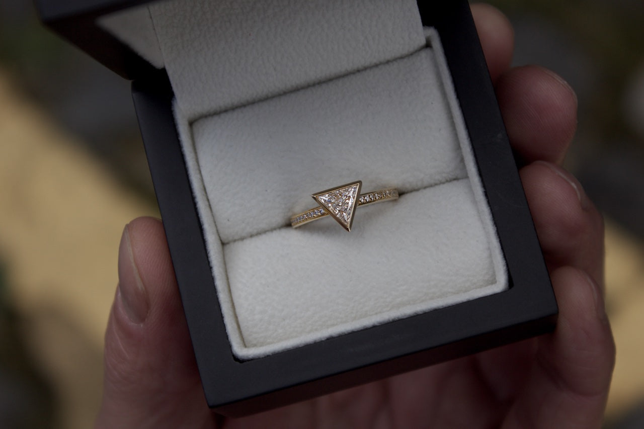 Patience Jewellery Bespoke Triangle Diamond Engagement Ring