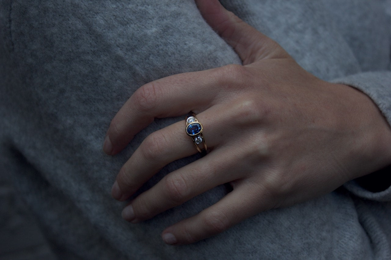 Patience Jewellery Gold Sapphire Diamond Ring