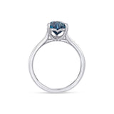 Moira Patience Fine Jewellery Heart Shaped Teal Sapphire Engagement Ring 